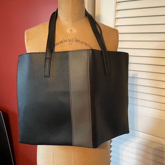 VINCE CAMUTO | black gray stripe laptop bag NWOT - Picture 7 of 7